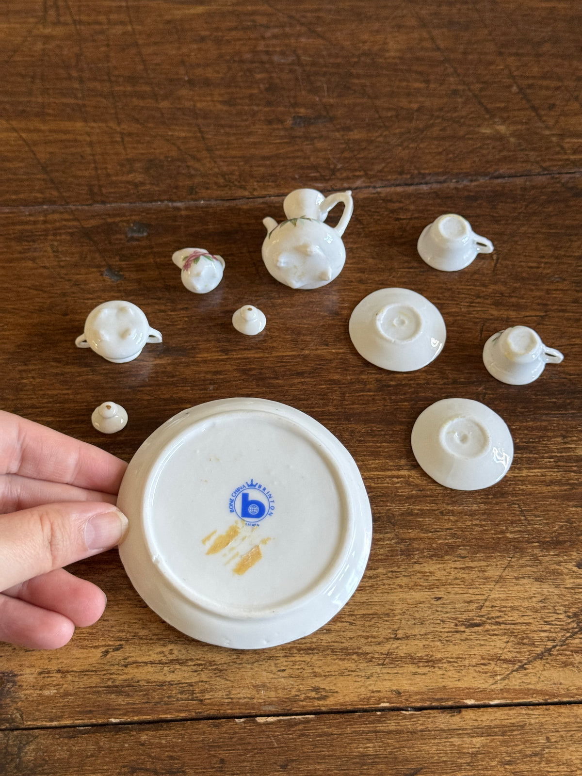 Vintage Miniature Bone China Brinton Mini Tea Set - Made in Taiwan