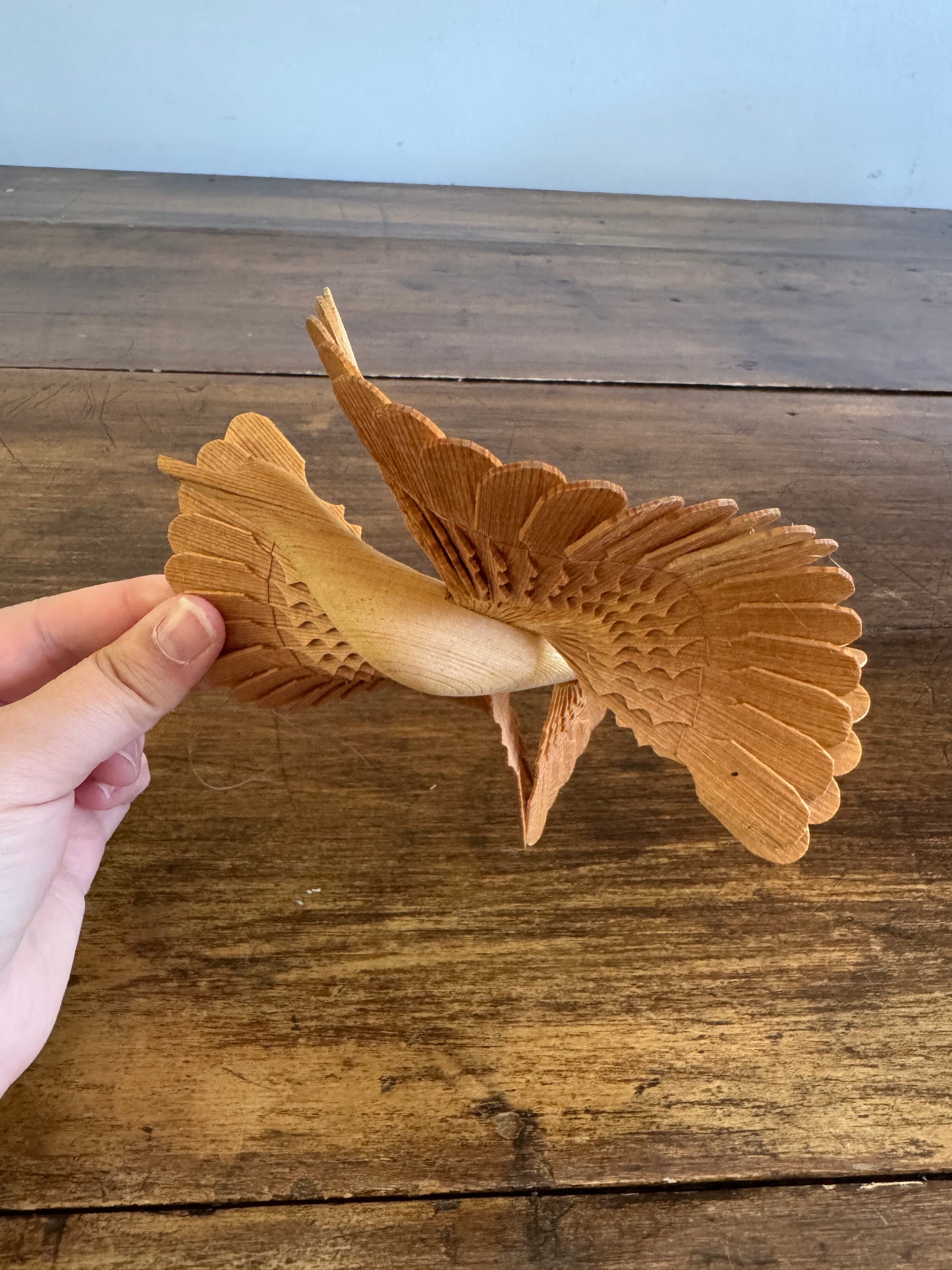 Layered Wood Bird Decoration Standing or String Hanger