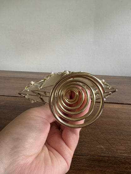 Capiz Shell with Metal Detailing and Faux Pearl Beads Star Tree Topper