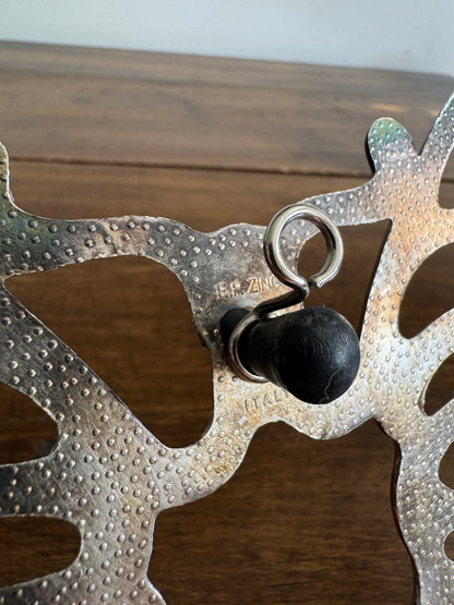 Vintage Silver Tone Metal Butterfly Trivet - Made in Italy