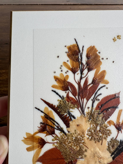 Vintage Henni Original Rectangle Pressed Flower Art