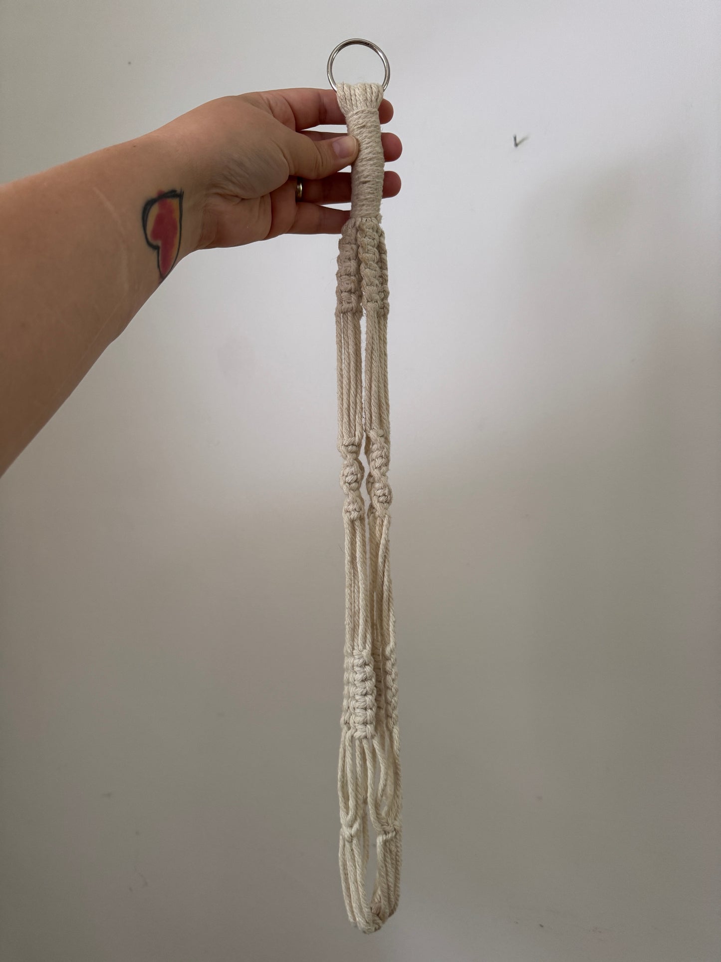 White Macrame Plant Pot Hanging Holder