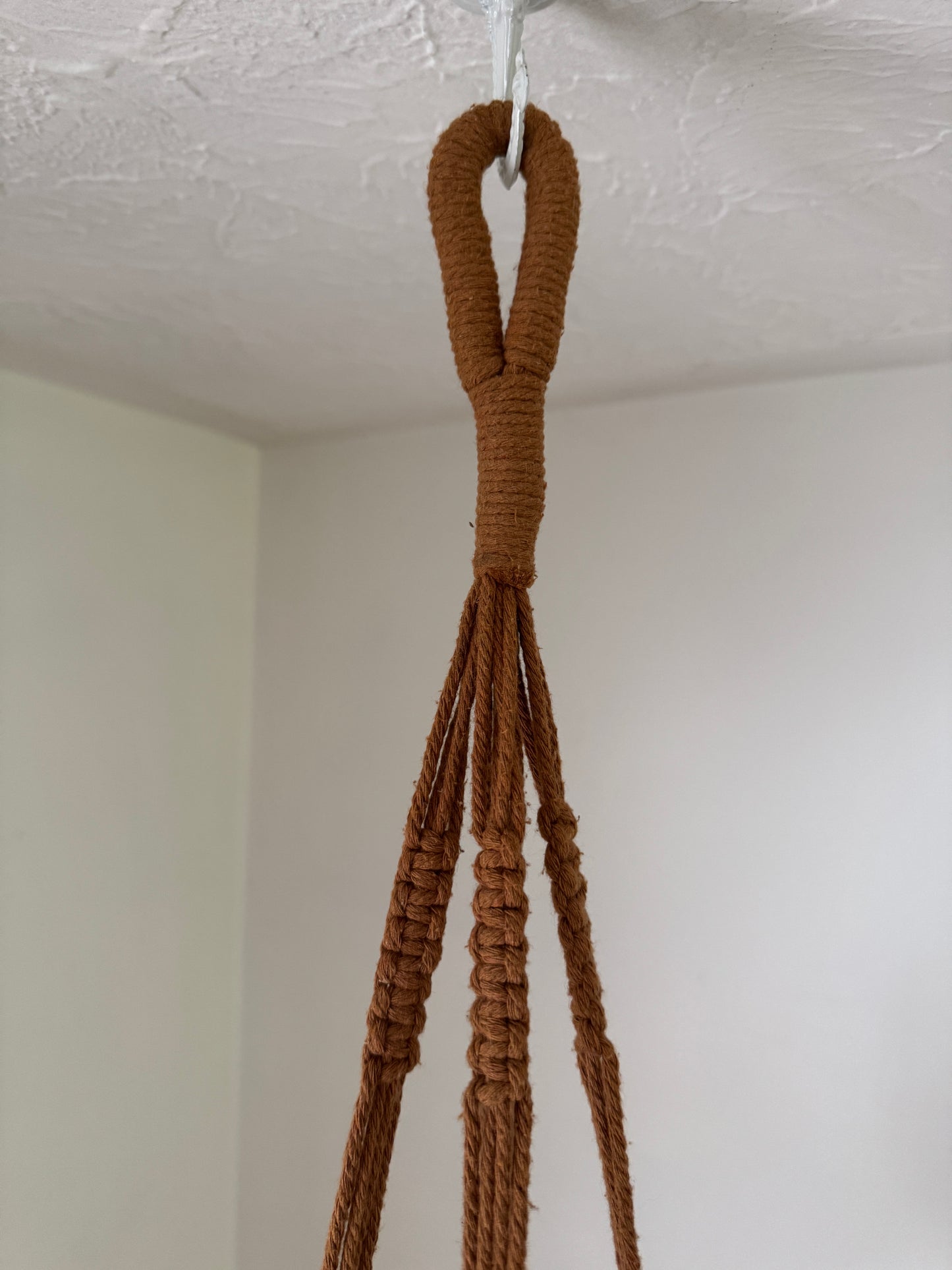 Brown Macrame Plant Pot Hanging Holder