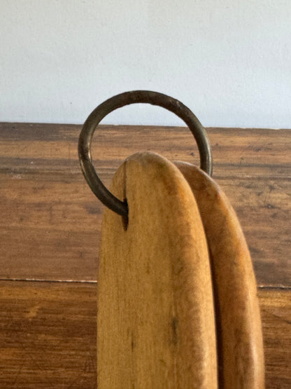 Vintage Pair of Wood Sock Stretchers on Hanger