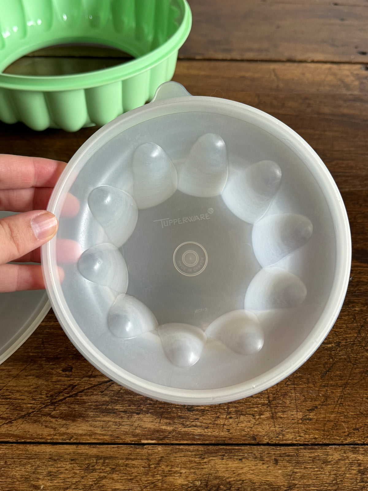 Vintage Green Plastic Tupperware Jello Ring Mold