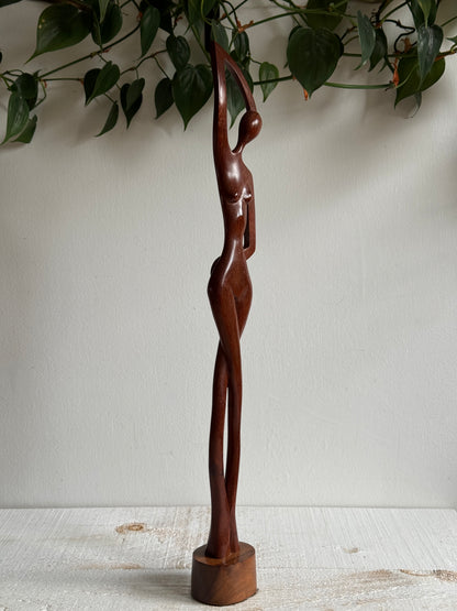 Vintage Wood Mid Century Female Form - Curvy Human Form Sculpture