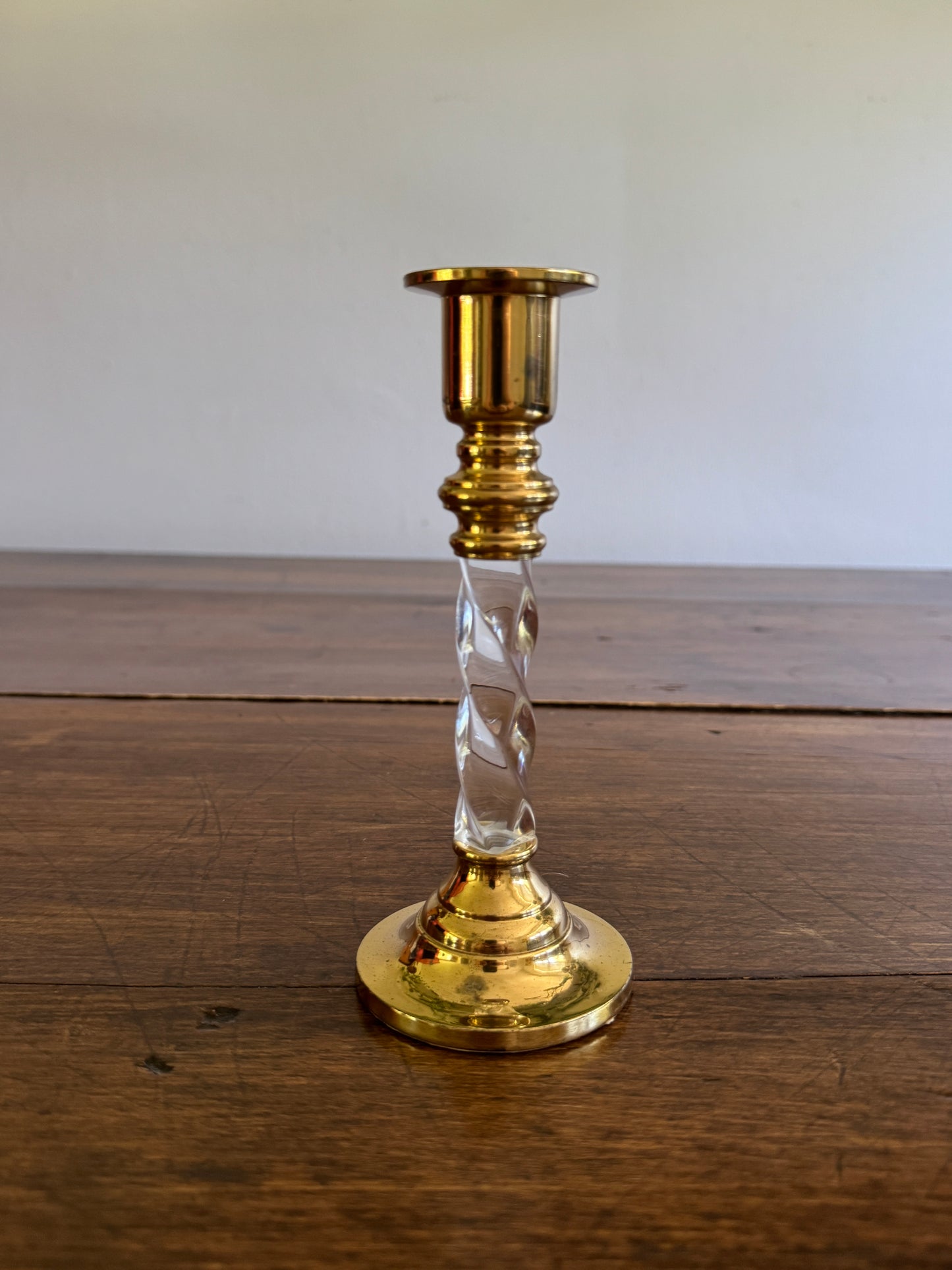 Vintage Acrylic and Brass Candleholder by Partylite - Made in China