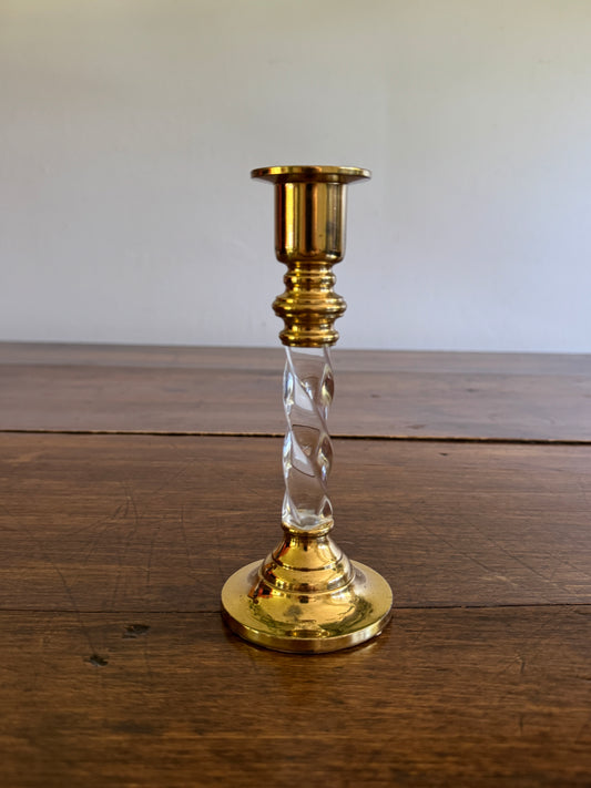 Vintage Acrylic and Brass Candleholder by Partylite - Made in China