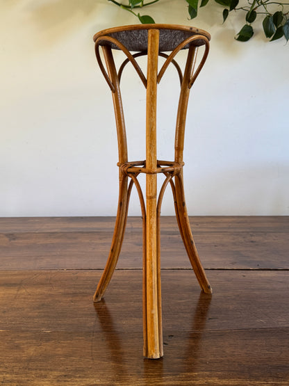 Small Table Top Bamboo and Wood Plant Stand - Bent Wood Plant Riser Small Table