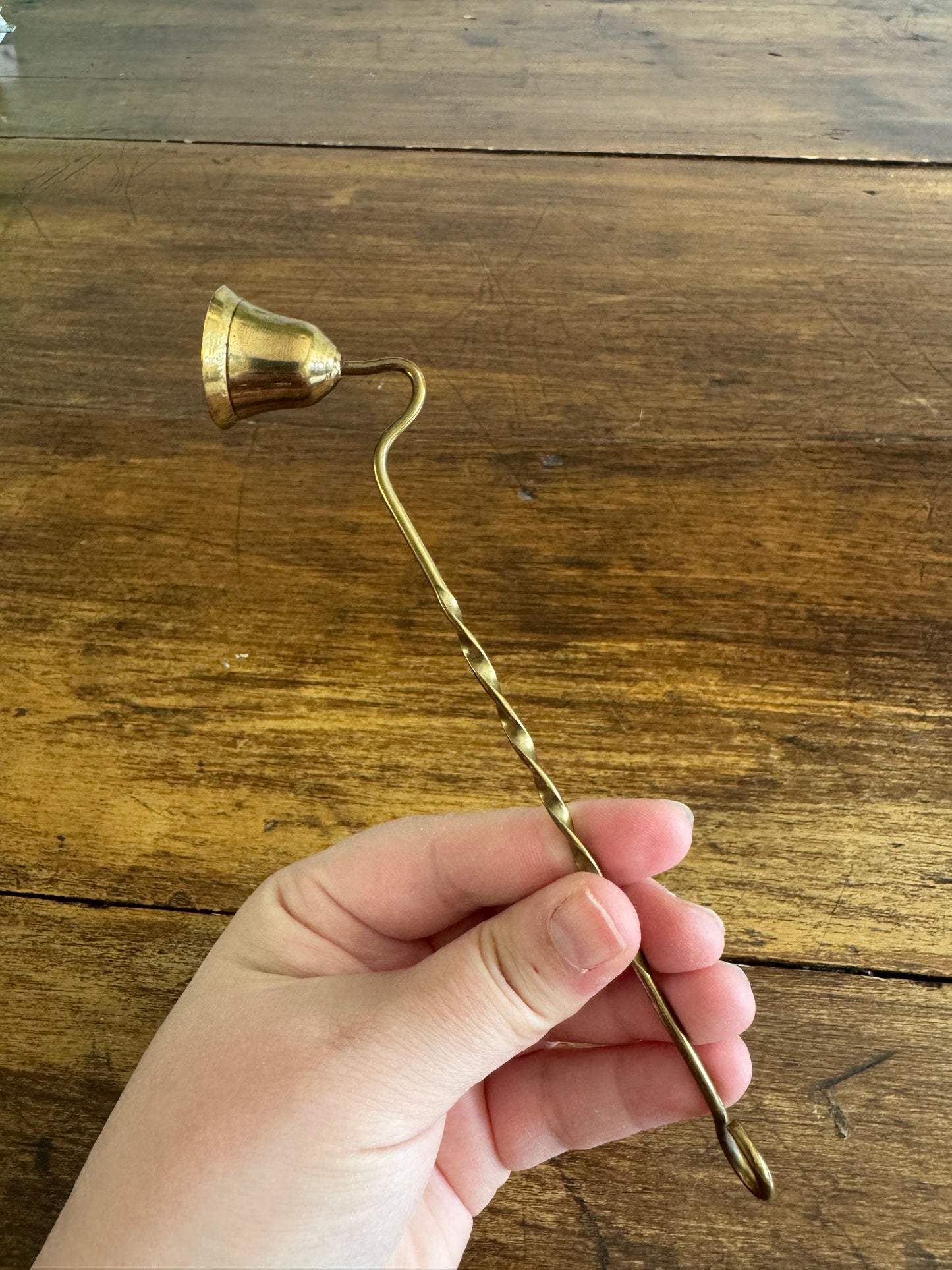 Miniature Brass Snuffer with Simple Twist Handle - B