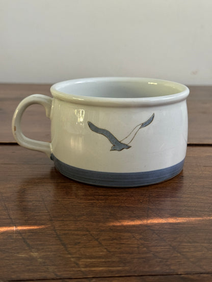 Vintage Blue and White Seagull Soup Mug