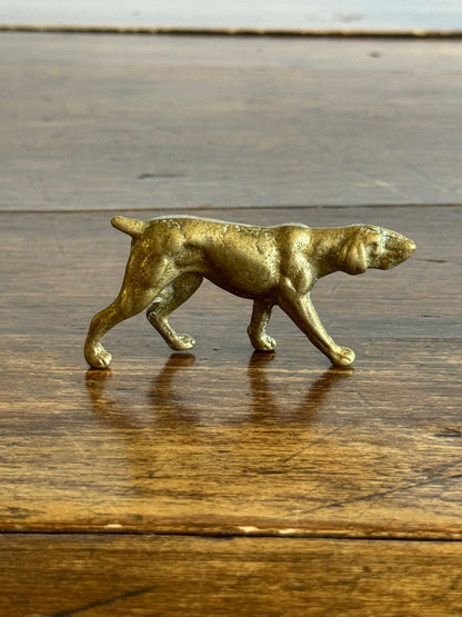 Small Brass Pointer Dog Figurine - Brass Hunting Dog