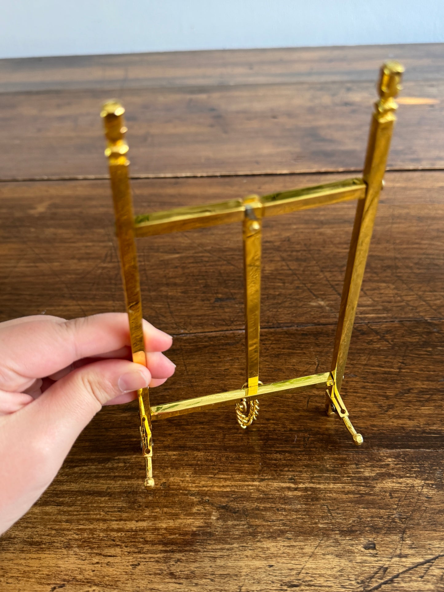Brass Plated Art Stand - Folding Easel Photo Stand