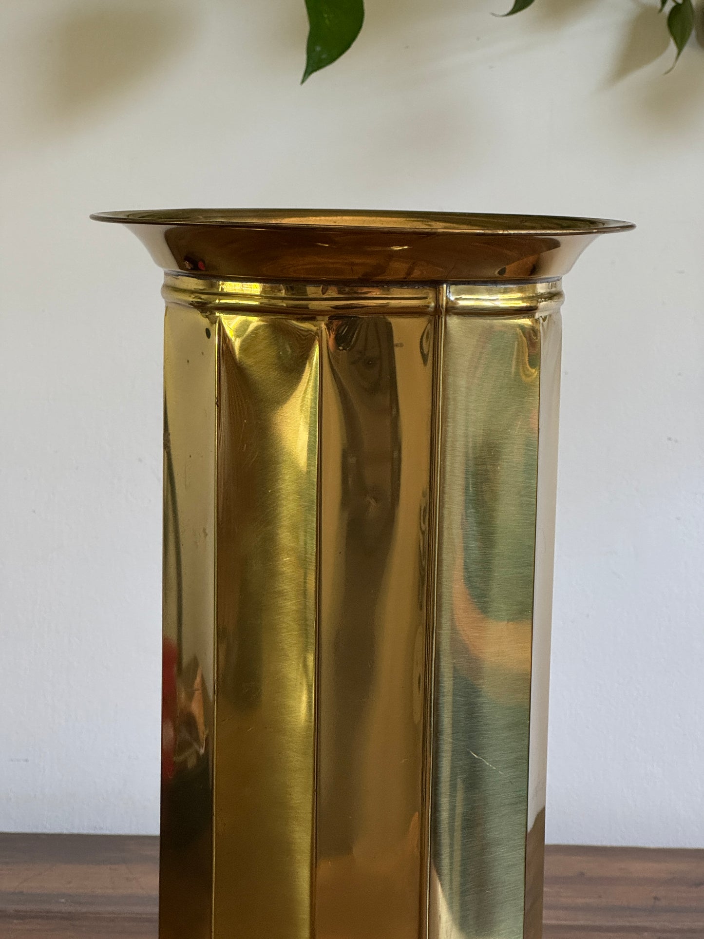 Vintage Lightweight Brass Umbrella Holder - Lombard England