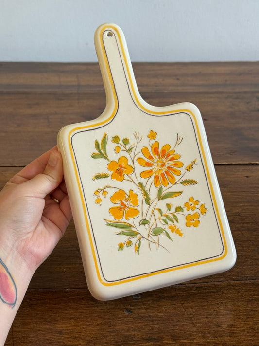 Vintage Pottery Flower Wall Art or Spoon Rest - Made in Brazil for Gien