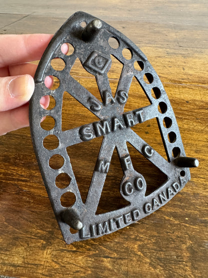 Vintage Sad Iron Trivet Stand - Cast Iron Shaped Holder
