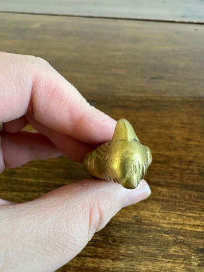 Miniature Vintage Brass Eagle Bird Figurine
