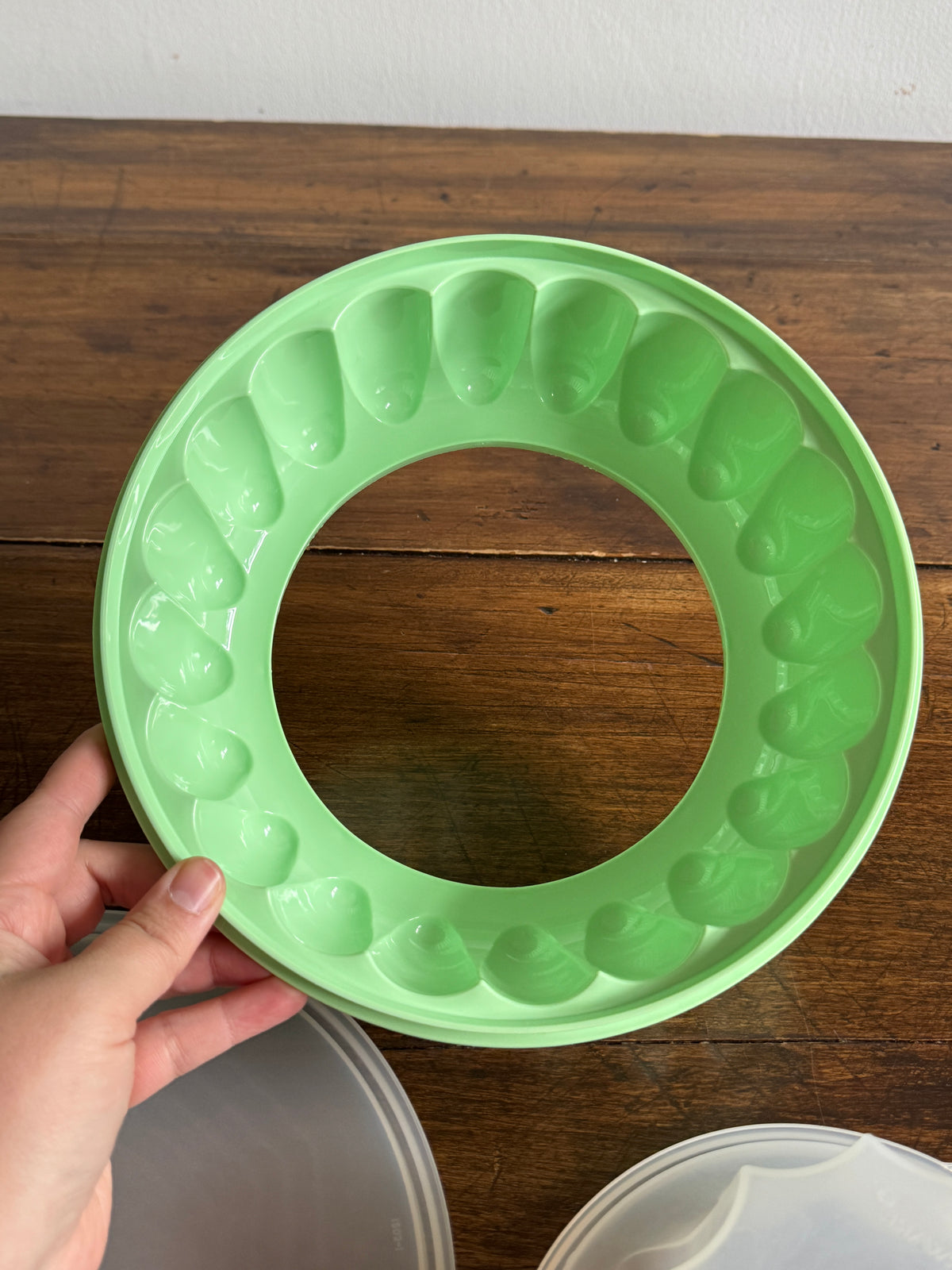 Vintage Green Plastic Tupperware Jello Ring Mold