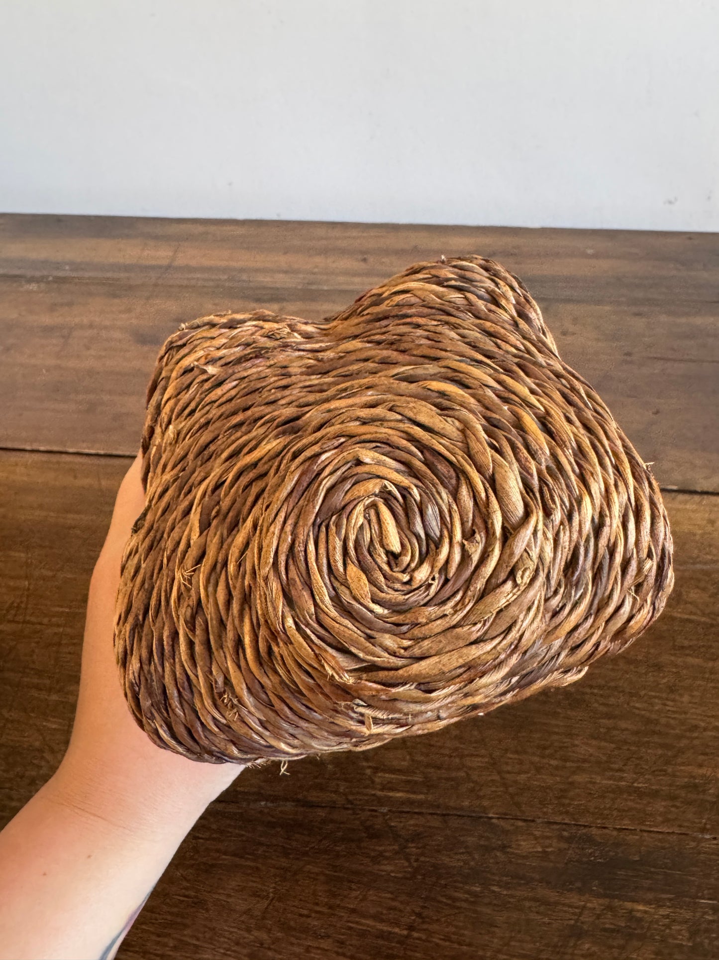 Vintage Small Woven Wicker Bust of Woman's Figure