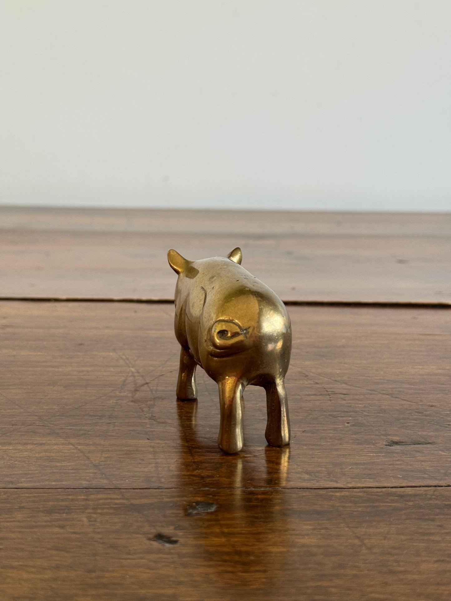 Vintage Brass Pig Figurine