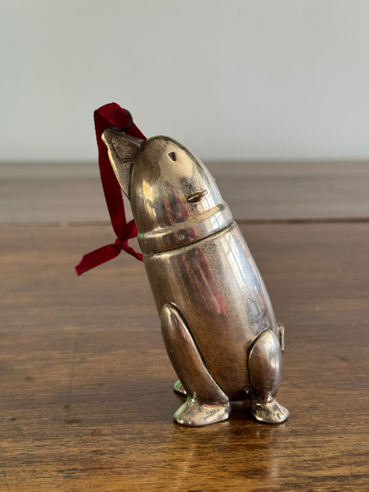 Restoration Hardware Silver Tone Metal Polar Bear Ornament