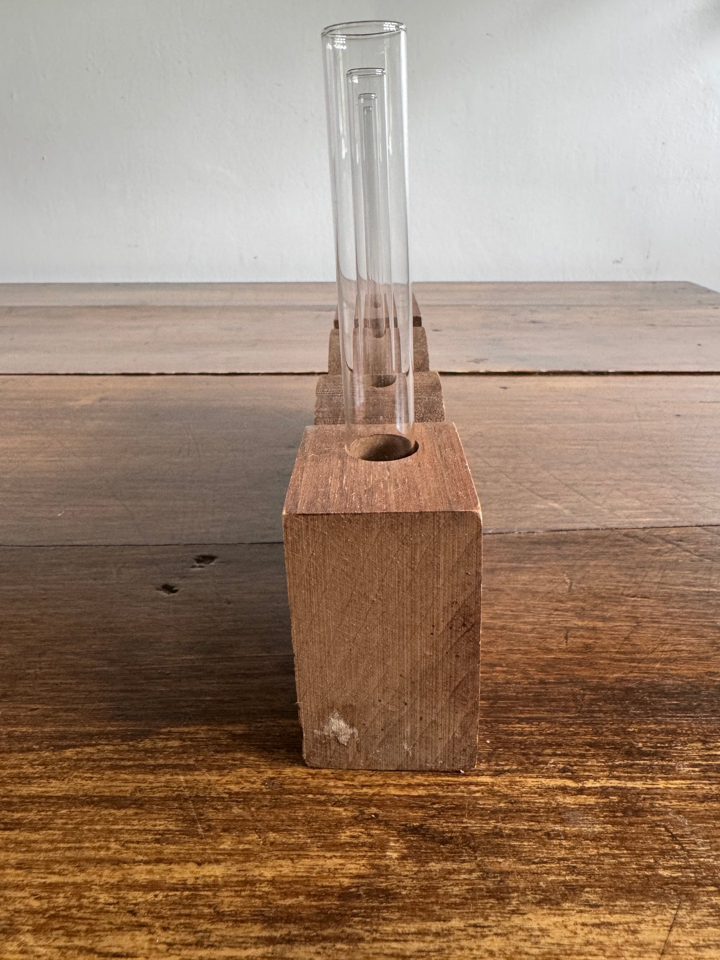 ROOT Propagation Vase - Wood Word with Glass Vial Holders