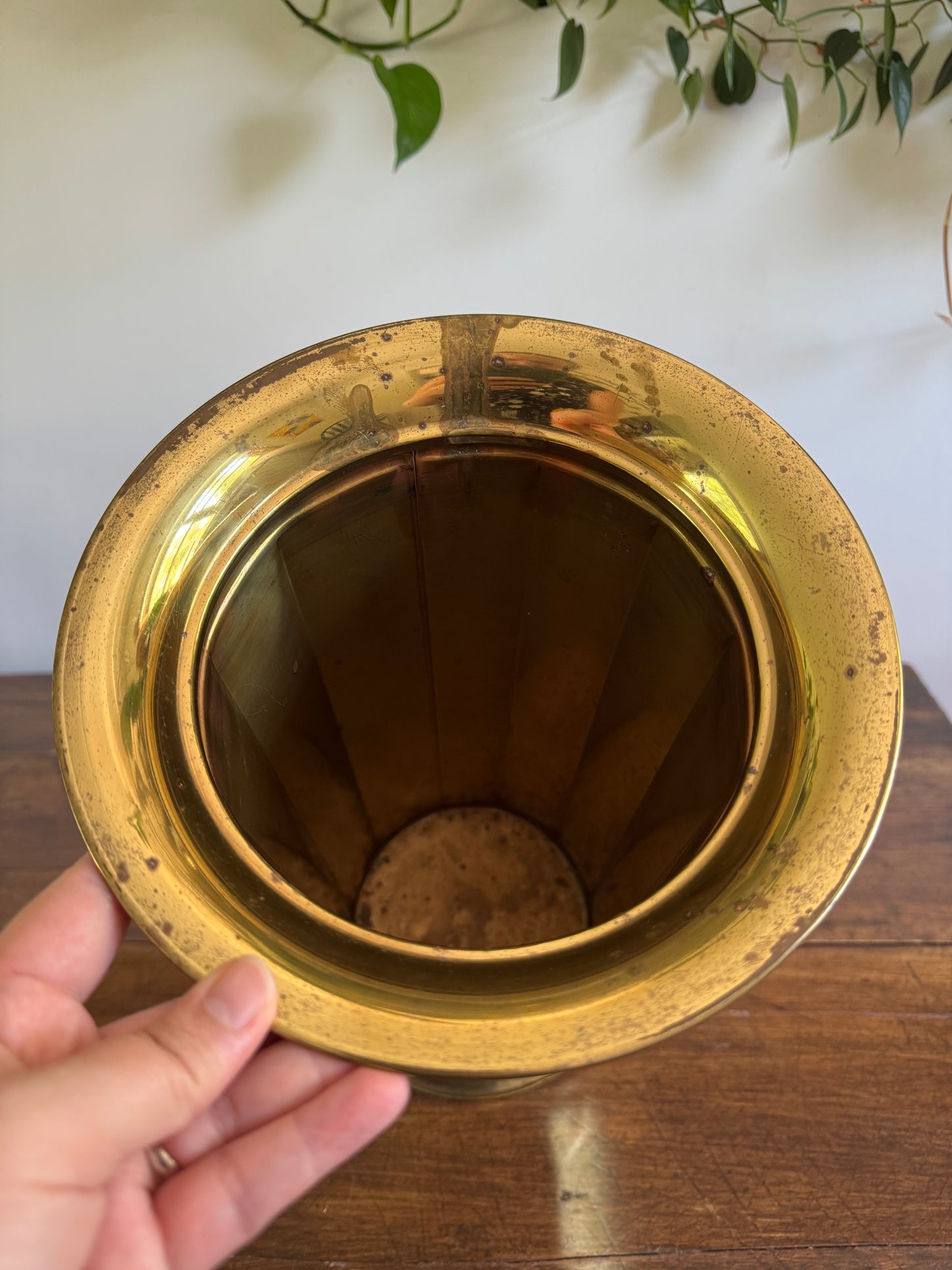 Vintage Lightweight Brass Umbrella Holder - Lombard England