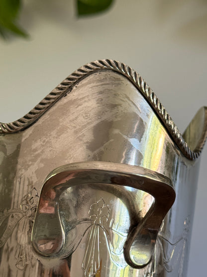 Vintage Silver Plated Bottle Holder Wine Caddy - Made in India