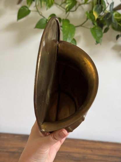 Pair of Vintage Brass Wall Plant Pockets - Wall Mounted Plant Holder Set of Two