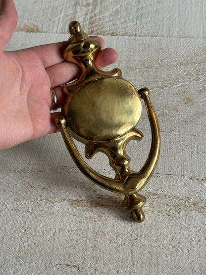 Vintage Door Knocker with Center Plate and Ornate Detailing