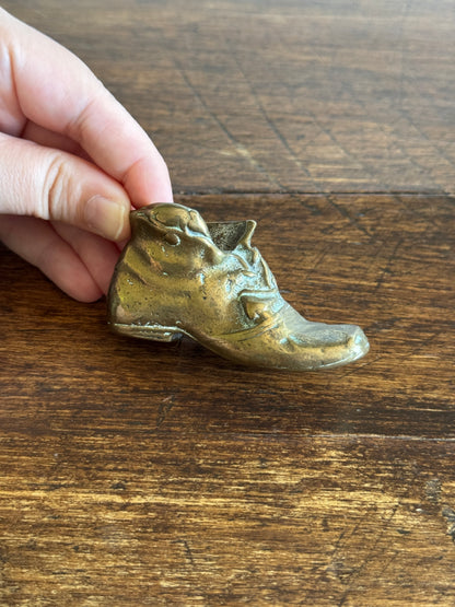 Pick One: Small Brass Boot Holder with Charming Mice Design