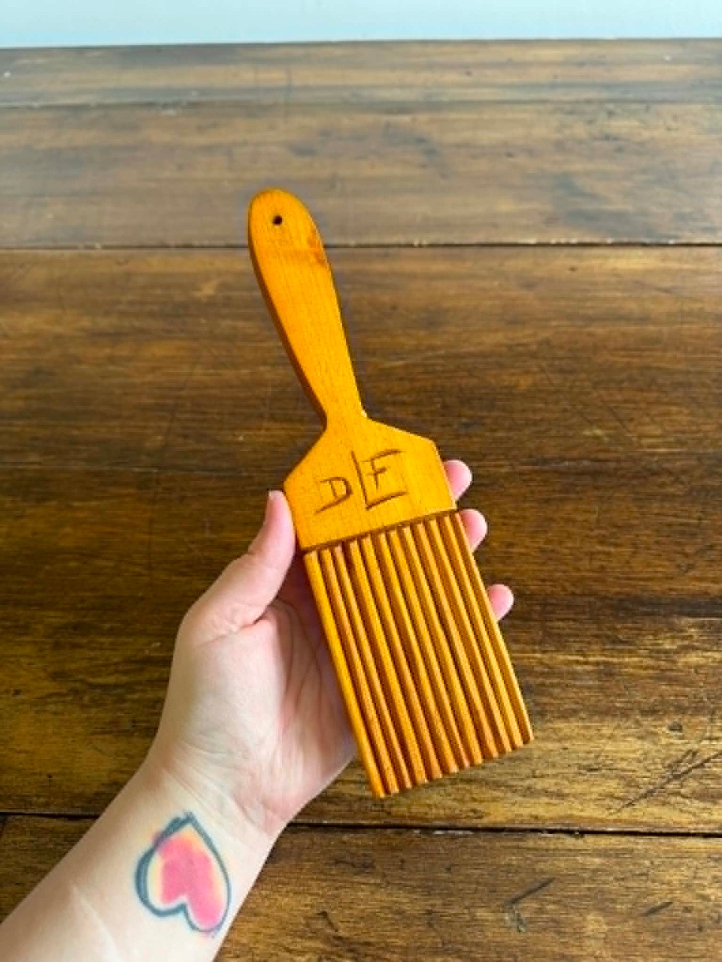 Vintage Hand Carved Wood Butter Paddle