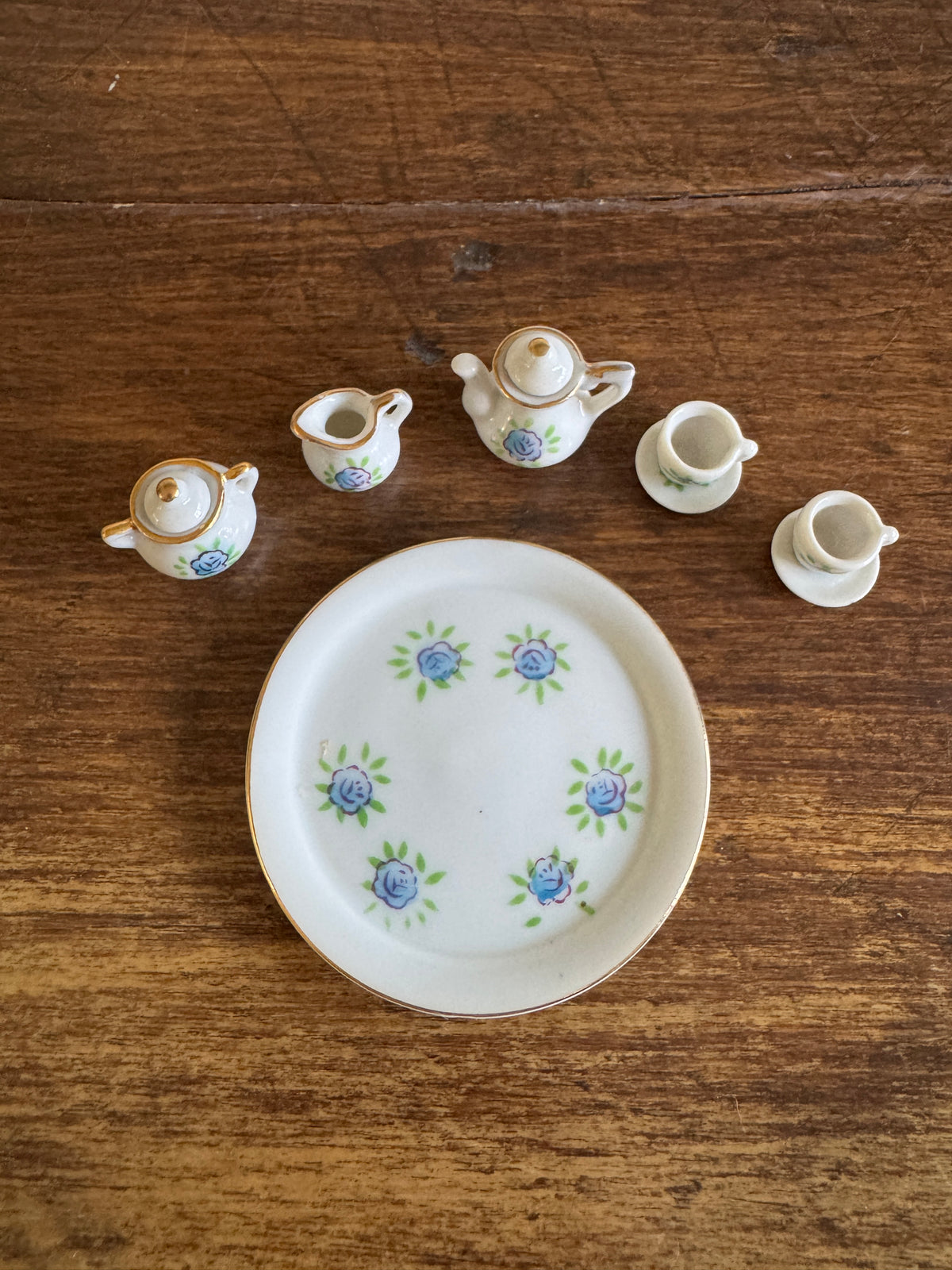 Pick One : Pink or Blue Floral Mini Tea Set - Made in Japan