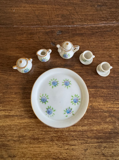 Pick One : Pink or Blue Floral Mini Tea Set - Made in Japan