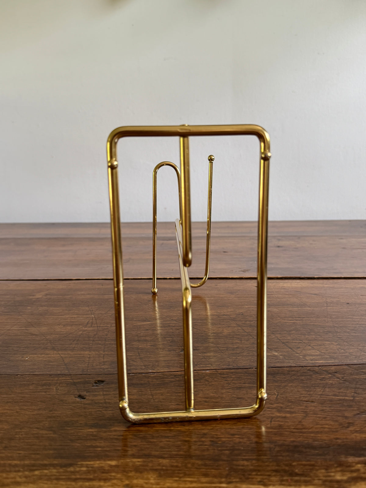 Vintage Counter Top Brass Plated Small Hand Towel Holder with Double Arms