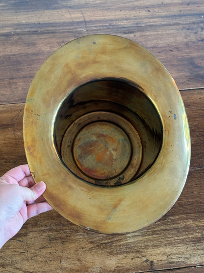 Vintage Large Brass Top Hat Ice Bucket - Vintage Brass Wine Chiller