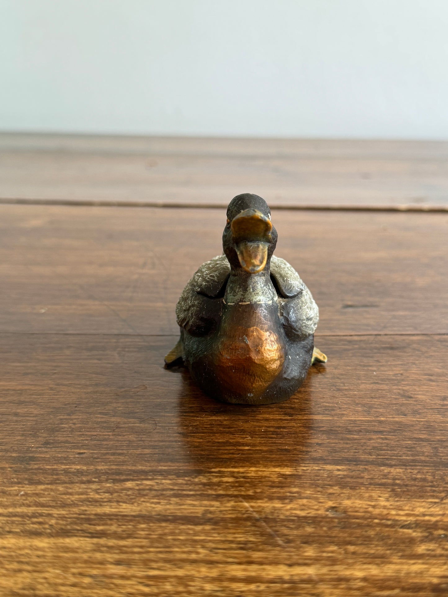 Vintage Metal Duck Trinket Box or Ashtray - Made in Austria