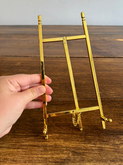 Brass Plated Art Stand - Folding Easel Photo Stand