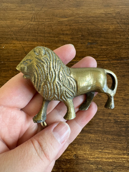 Small Vintage Brass Lion Figurine