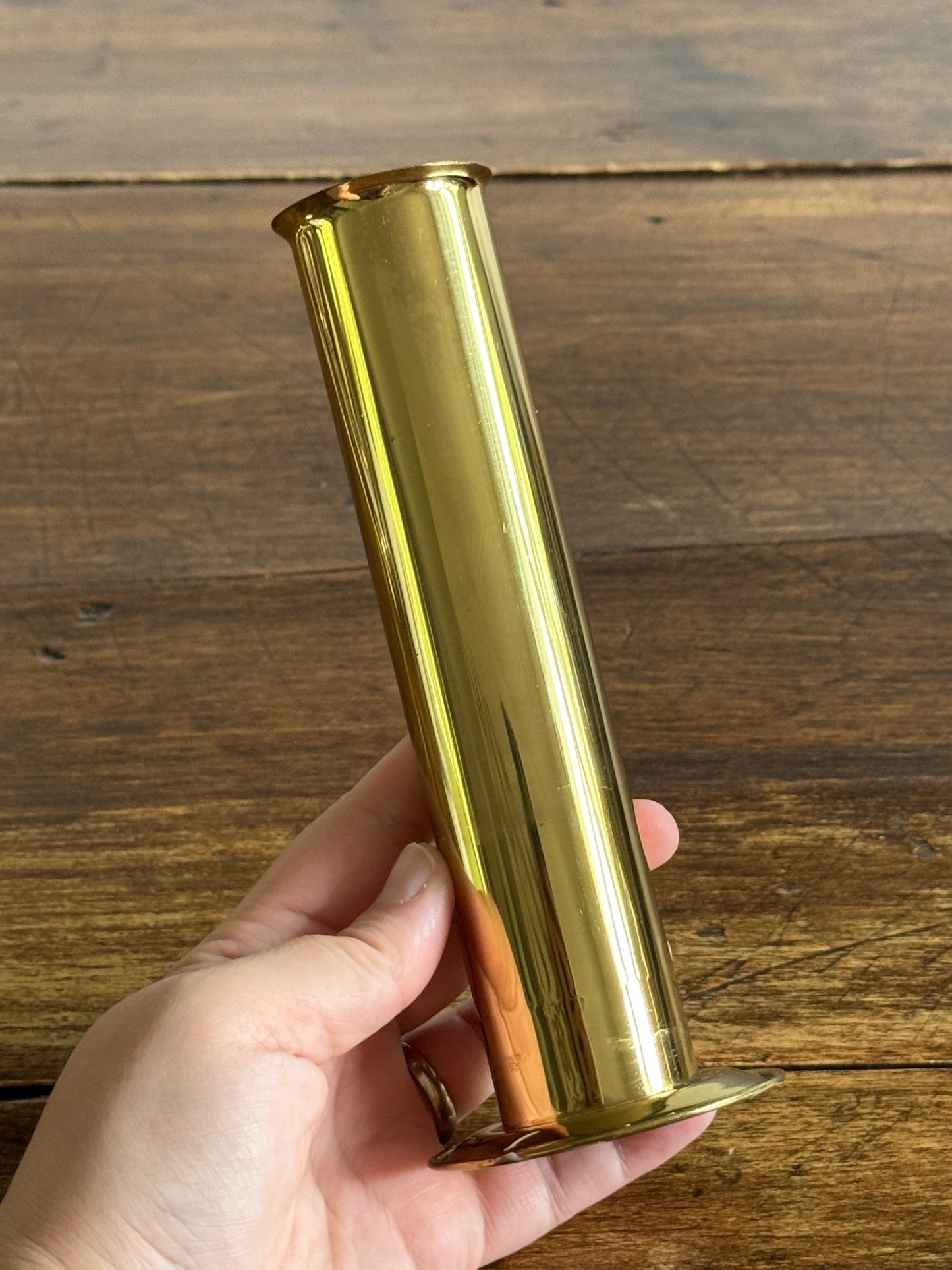 Vintage Brass Tube Style Long Match Holder - Made in Taiwan