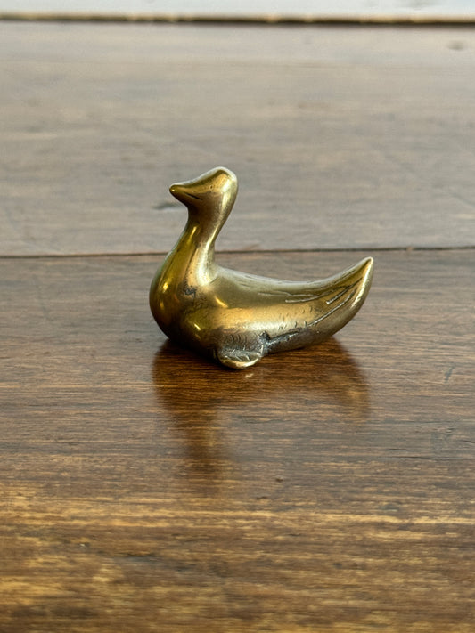 Miniature Brass Bird Figurine - Brass Duck/Swan Mini