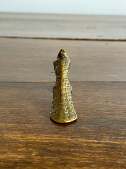 Small Brass Peacock Figurine - Brass Bird Decor