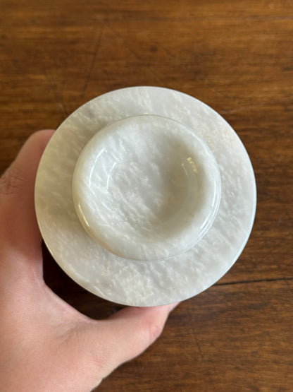 White Marble Stone Butter Bell Dish