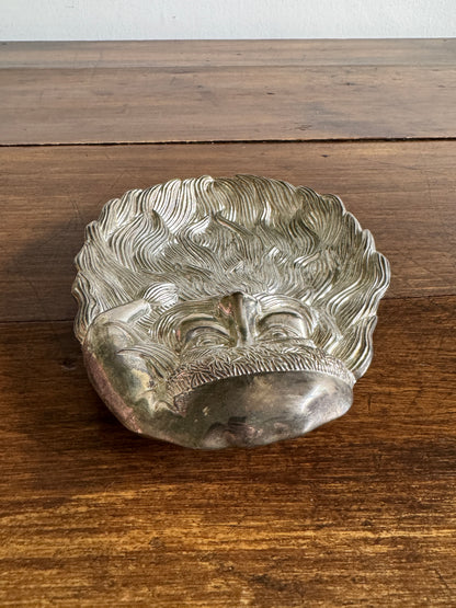 Silver Plated Santa Head with Full Beard Tray - Made in China