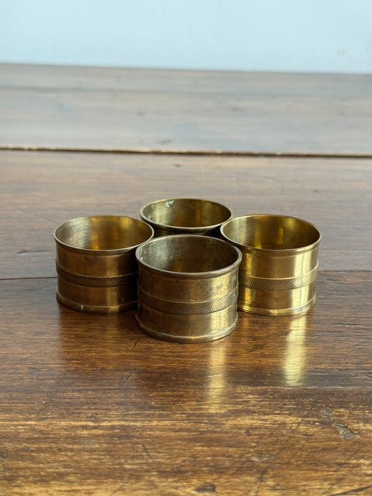 Brass Napkin Rings - Set of Four
