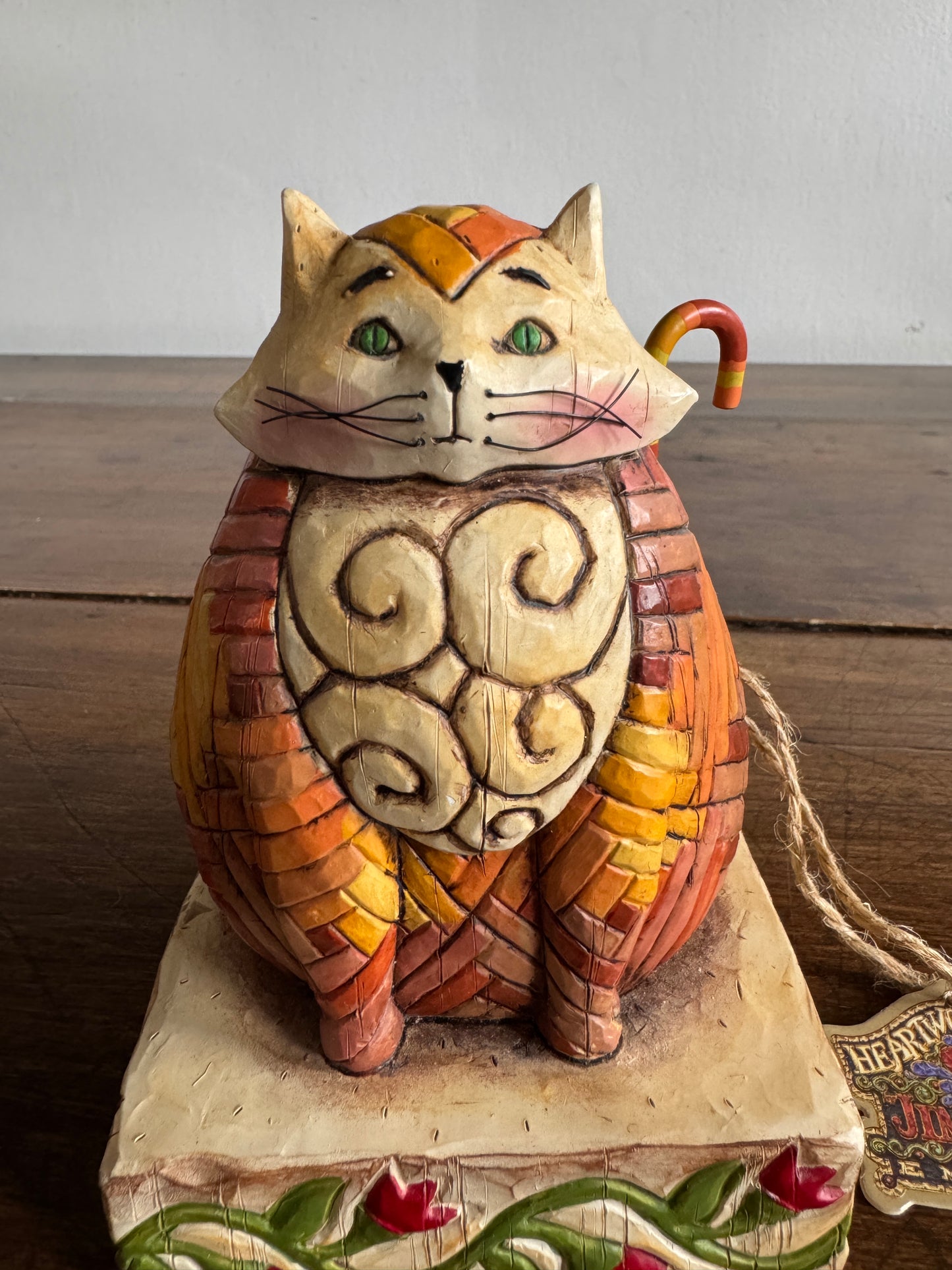 2003 Jim Shore Heartwood Creek Enesco Elijah Sitting Orange Cat Resin Figurine