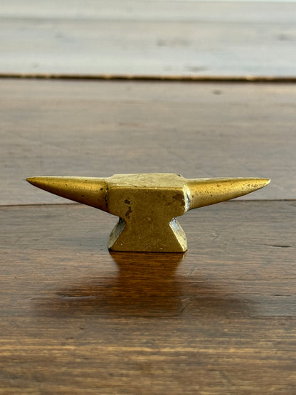 Miniature Brass Anvil Paperweight Figurine