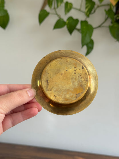 Pair of Mini Brass Dishes - Simple Brass Ring Dish Pair of Two