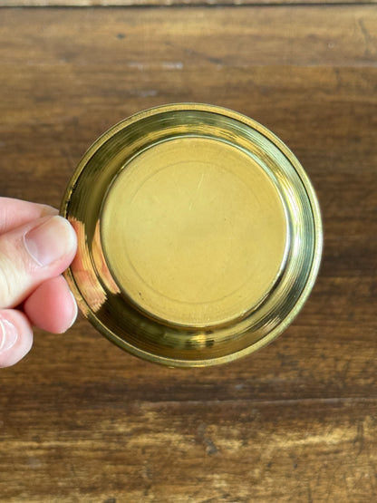 Three Small Brass Dishes with Simple Rolled Edge Design
