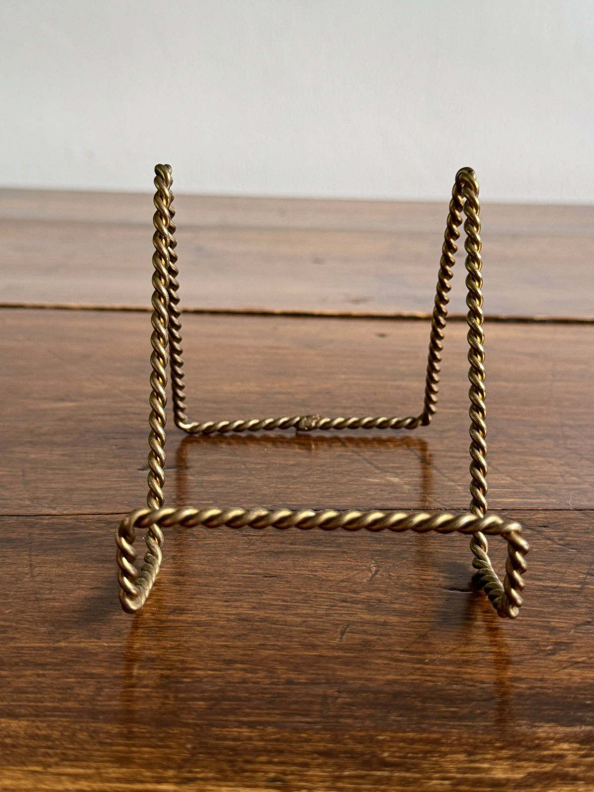 Set of Four Twisted Rope Brass Display Stands